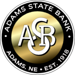 Adams state bank logo.