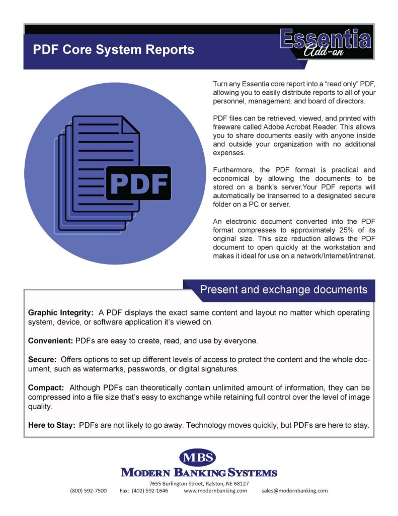 PDF CORE SYSTEM REPORTS